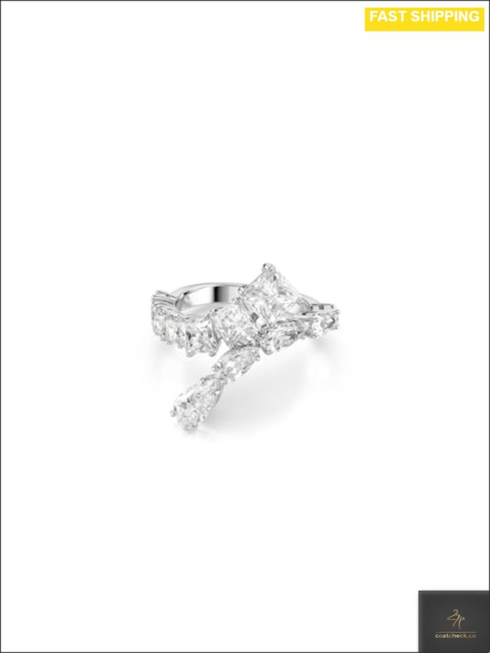 Swarovski Matrix Ring Mixed Cuts Rhodium Plated Statement Ring